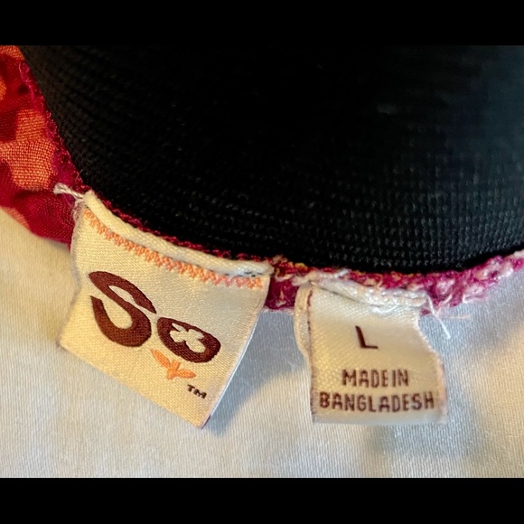 SO Multi Color Floral Elastic Waistband size Large Mini Skirt 100% Cotton - Picture 4 of 8